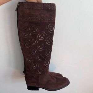 Aerin Brown Suede Knee-High Boots